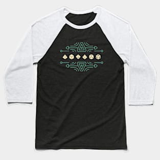 Futuristic Geometric Subtle Polyhedral Dice Set Baseball T-Shirt